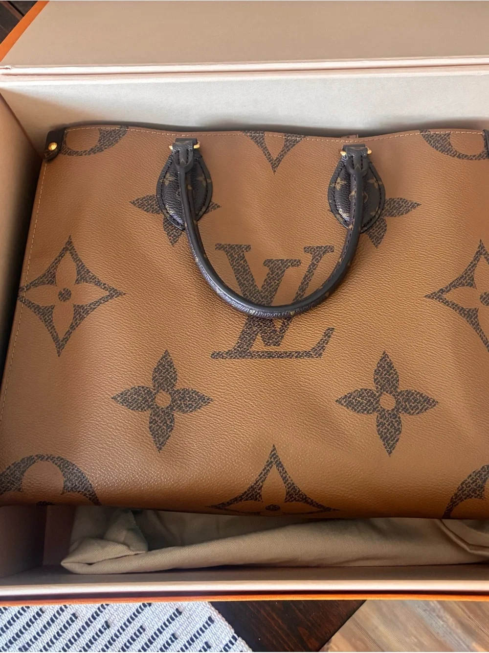 Louis Vuitton Monogram Giant Pattern Tote in Brown